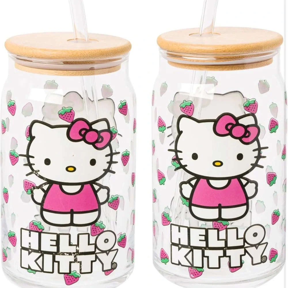 Hello Kitty Glass Tumbler with Straw - Picture 4 of 8